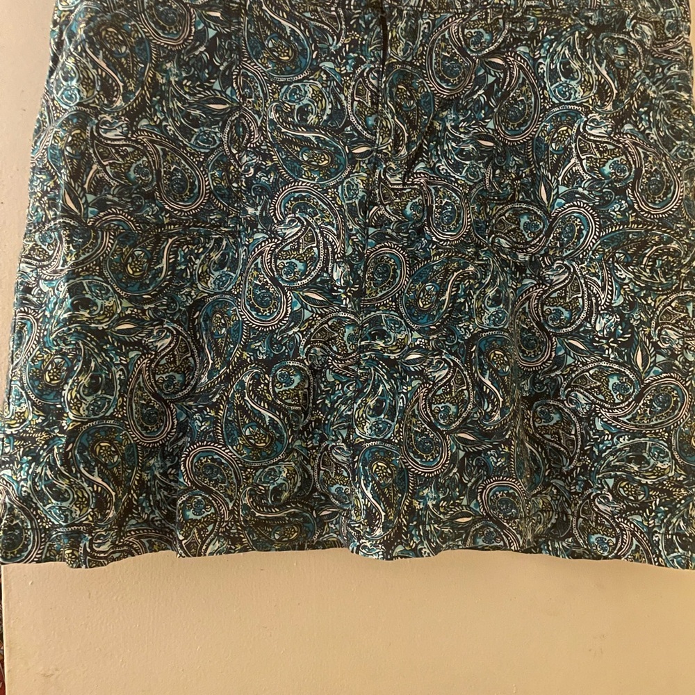 Croft & Barrow Teal Paisley Mini Skort